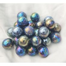JUPITER - 12 Beautiful Glass Marbles, Amazing Rainbow Shine, 22mm, Brand New