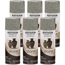 Rust-Oleum 7992830-6PK Stone Creations Spray Paint, 12 Oz, Gray Stone, 6 Pack