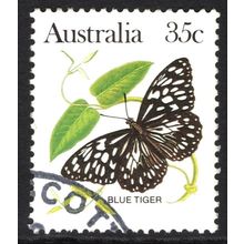 AUSTRALIA 1983: BUTTERFLIES DEFINITIVES - 35c BLUE TIGER USED (G1)