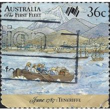 AUSTRALIA, SHIP, First Fleet, Tenerife Supplies, green 1987, 36c, #2