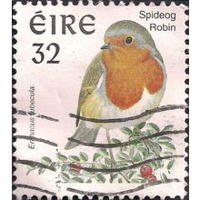 EIRE, BIRDS, Robin, white 1997, 32, #3