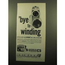 1961 Eumig C5 Movie Camera Ad - Bye to Winding