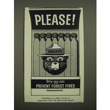 1964 U.S. Forest Service Ad - Smokey the Bear - Please!