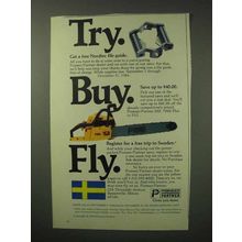 1984 Pioneer / Partner Chain Saw Ad - Try Buy Fly