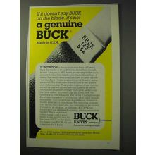 1986 Buck Knives Model 123 Knife Ad - A Genuine Buck