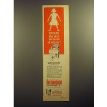 1963 Dermassage Skin Lotion Ad - Escape the skin tortures of winter