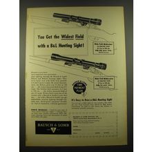 1957 Bausch & Lomb BALfor and BALsix Hunting Sights Advertisement