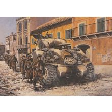 Anzio Italy Battle 1944 Irish Guards Tank Regiment WW2 Military Painting Postcar