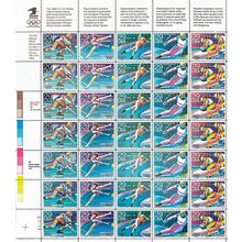 Winter Olympics Sheet of Thirty Fifty 29 Cent Postage Stamps Scott 2611-15