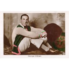 George O'Brien Film Actor Hand Coloured Tinted Real Photo Postcard