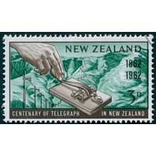 New Zealand 1962 3d sepia & bluish green SG810 CTO