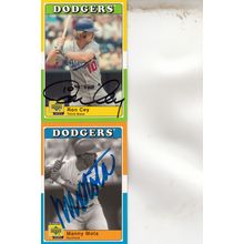 RON CEY & MANNY MOTA AUTO 2001 LOS ANGELES DODGERS HOF WORLD CHAMPION PLAYERS