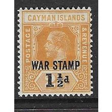 CAYMAN ISLANDS 1919-20 WAR STAMP SURCHARGE 1½d ON 2½d MINT SG59