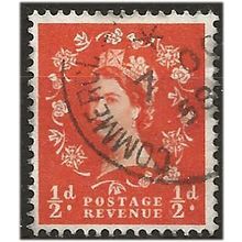 1958 SG587 1/2d Orange-Red GRAPHITE Wilding Fine Used . .. .