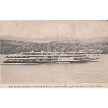 The Steel Steamer Robert Fulton Day Line Fleet Ship Antique Postcard