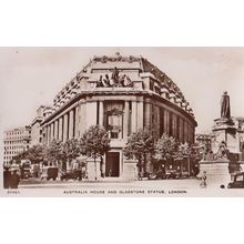 Australia House London Gladstone Statue Monument Antique Real Photo Postcard