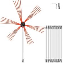 Chimney Sweep Kit 30FT Length, Chimney Brush Kit with 9 Nylon Flexible Rods,...