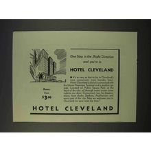 1941 Hotel Cleveland Ad - Step in The Right Direction