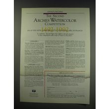 1991 Arches WaterColor Competition Ad - Second Arches Watercolor Competition