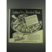 1946 Libby's Deviled Ham Ad - Add cheer to holiday meals with canapes made with