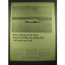 1968 Hertz Rent a Car Ad - Rent a Hertz car in Paris, leave it in Nice.