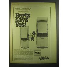 1968 Hertz Rent a Car Ad - Shouldn't you be able to rent an economy car