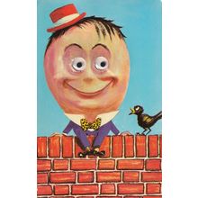 Humpty Dumpty Nursery Rhyme Rare Glass Moving Eyes Postcard