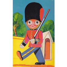 Childrens Military Sentry Soldier Moving Glass Eyes Postcard