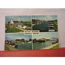 multiview, POTTER HEIGHAM, NORFOLK BROADS used postcard colourmaster 1970 pm =
