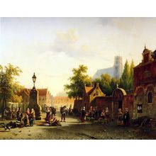 PraagvanAlexander-View_of_Leiden-Sun Poster Canvas Movie Film Print A0 A1 A2 A3
