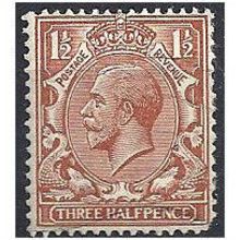 1924 SG420 1 1/2d Red-Brown Watermark Block Cypher Good Used pulled corner perf.