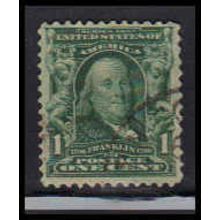 Used 300 1c Benjamin Franklin Fine K0786