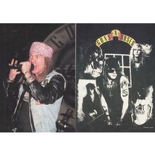 Guns n & Roses Live 2x 1980s Postcard s