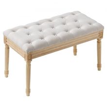 Upholstered Bench, 16"W Ottoman Bench, End of Bed Bench with Foam Padded Cus...