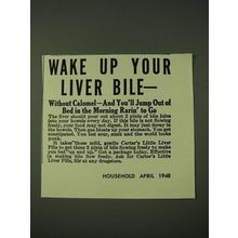 1948 Carter's Little Liver Pills Ad - Wake up your liver bile