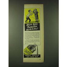 1948 Casite Ad - cartoon by William Steig - What's extra protection worth to You