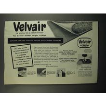1953 General Tire & Rubber Velvair Carpet Cushion Ad