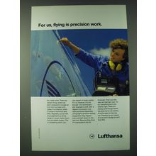 1989 Lufthansa Airlines Ad - For us, flying is precision work