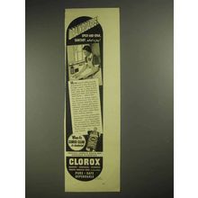 1939 Clorox Bleach Ad - Drainboards!