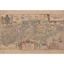 Sussex Map incl Latin Antique Postcard