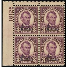 661, Mint VF NH 3¢ Plate Block of Four - Stuart Katz