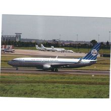BOEING 737 AIRCRAFT K L M AT BIRMINGHAM AIRPORT CARD NO W 125