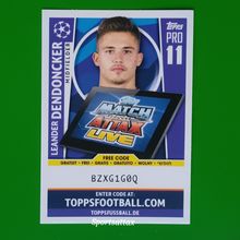 Match Attax Champions League 17/18 Pro 11 Code Leander Dendoncker Anderlecht