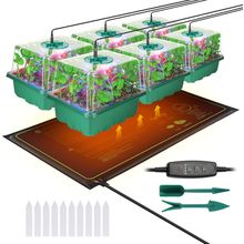Seed Starter Trays with Grow Lights and Heat Mat, 72 Cells Seed Starter Kit with