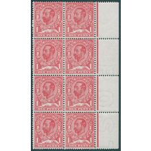Great Britain 1911 1d carmine-red Die A SG327 MNH block x8