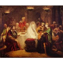 Theodore Chasseriau - The Ghost of Banquo 1834 Poster Canvas Movie Film Print A0