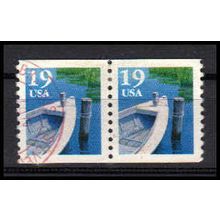 Used 2529 19c Fishing Boat Very Fine Pair PA1276