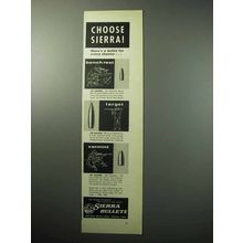 1958 Sierra Bullets Ad, .22 Hollow Point, .30 Matchking