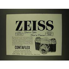 1959 Zeiss Contaflex Camera Ad - Great in Optics