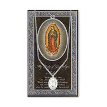 Our Lady of Guadalupe Medal Necklace with Embossed Prayer Pamphlet